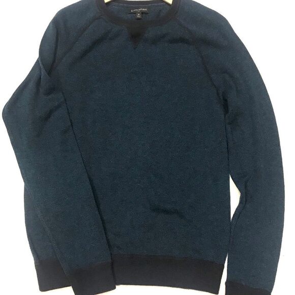 Banana Republic dark teal and blue cotton crew sweater. M - Picture 3 of 7